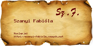 Szanyi Fabióla névjegykártya
